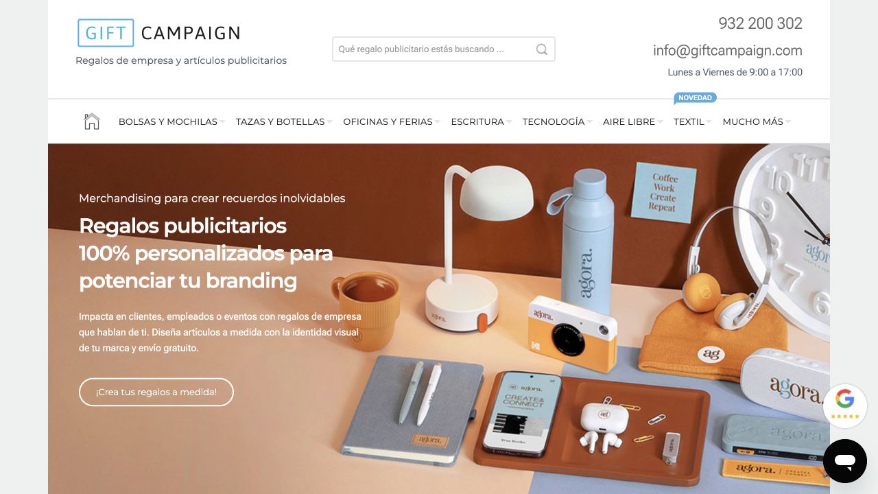 Captura de la web de Gift Campaign