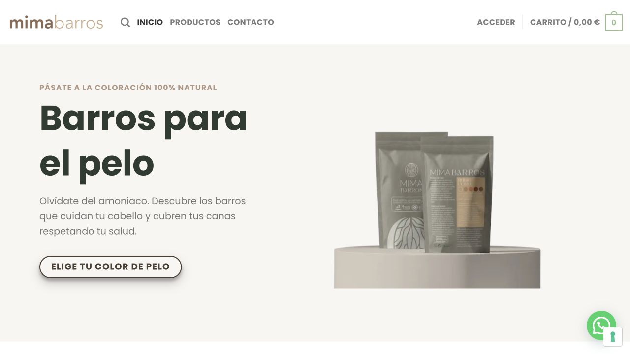 Captura de la web de Mima Barros